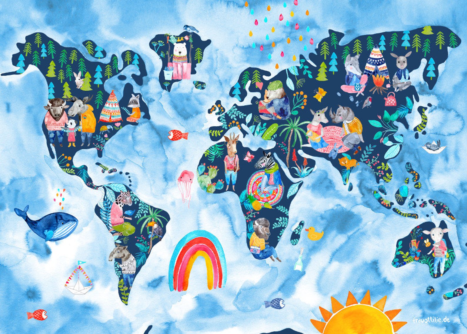 world map nursery print