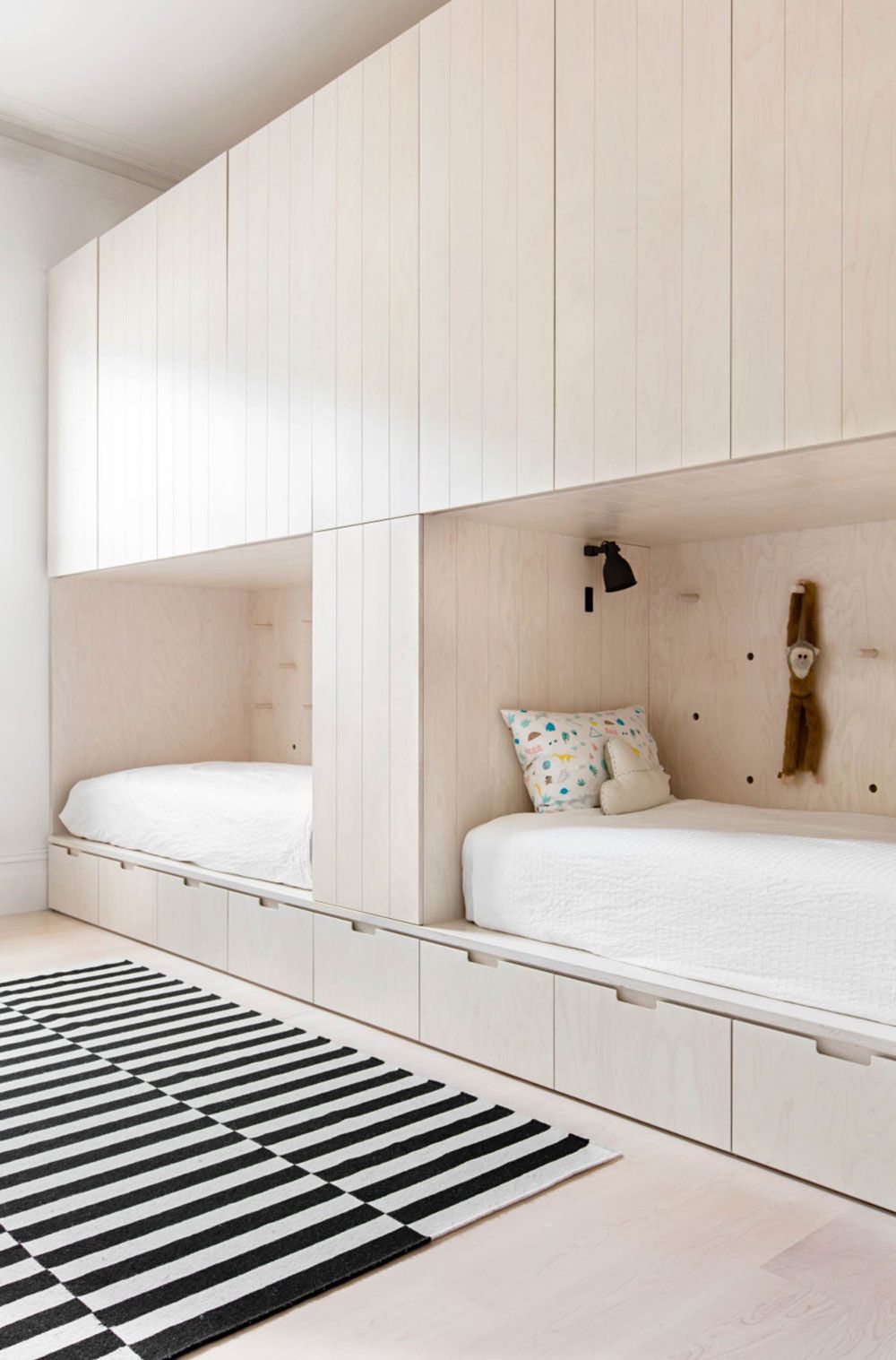 5 kids spaces with integrated beds and storage