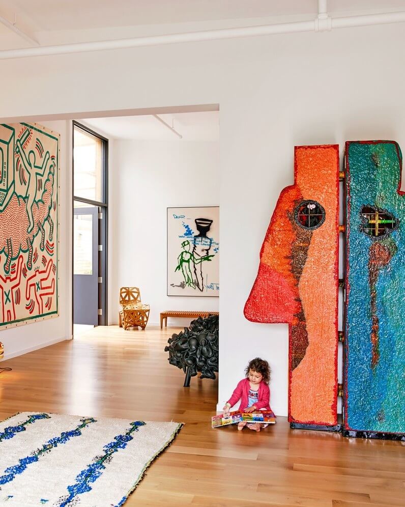 Stunning artwork in this family home in Williamsburg
