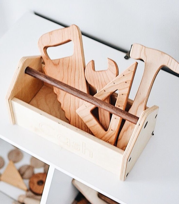 wooden tool box set