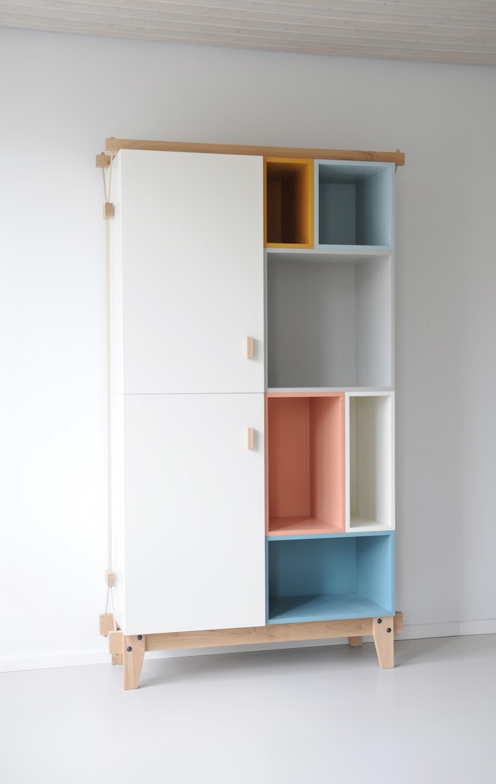 cabinet with colour boxes