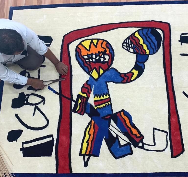 Children's art as unique handmade rugs